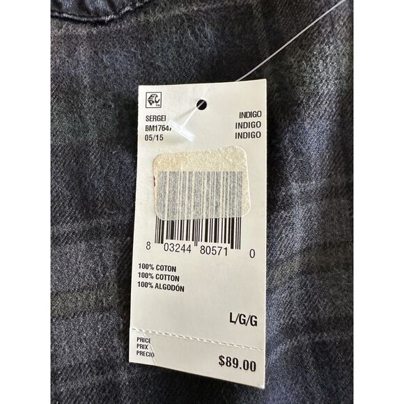 NWT Buffalo David Bitton Western Shirt Mens L Denim Black Gray Snap Button - Picture 8 of 11